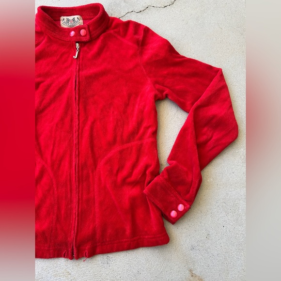 Vintage Juicy Couture red velour full-zip jacket Women Size medium - Picture 2 of 7